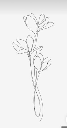 a line drawing of three flowers on a white background with the word love written below it