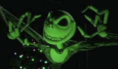 the jack skellingy figure glows green in the dark