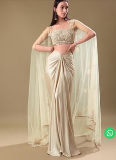 Traditional Bollywood Outfits, Sangeet Women Outfit, Sangeet Designer Outfit, Western Sangeet Outfits Women, Indo Western Outfits Ideas For Diwali, Amit Agrawal Design, Guest Wedding Dress Indian, Guest Dress For Indian Wedding, Sari Inspired Dress