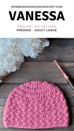 a crochet hat pattern with the text overlay that says,'vanessa '