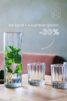 Set karaf met glazen, nu met 30% korting Smooth Edges