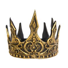 a gold and black crown on a white background