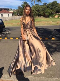 A-Line/Princess Sleeveless V-neck Floor-Length Ruffles Satin Dresses - Prom Dresses Cheap Prom Dresses Long, Baddie Outfit, Prom Dress Evening, Graduation Dresses, Satin Prom Dress, Dreamy Dress, Ținută Casual, Dress Evening, Cheap Prom Dresses