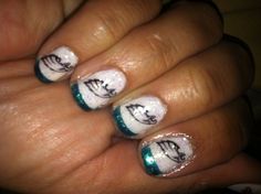 Philadelphia Eagles Eagles Football Nails, Philadelphia Eagles Nails, Eagles Nails, Philly Fanatic, Football Eagles, Football Nail Art, Eagles Colors, Nfl Eagles, Sports Nails