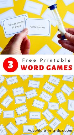 three free printable word games for kids to practice their spelling skills and use them in the classroom