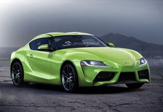 the new toyota ft sports car is shown in this image, and it appears to be lime green