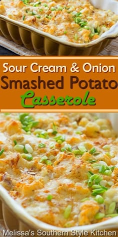 a casserole dish with peas and cheese in it