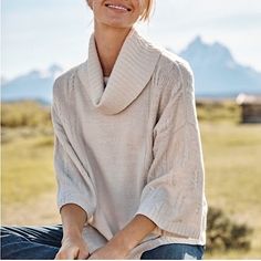 New Without Tag Garnet Hill Wool Linen Kimono 3/4 Sleeve Cable Knit Sweater Cowlneck Beige Nwot Xs Sm Cast In A Wool And Linen Blend For A Lofty Softness Stock Photos May Not Show Exact Color Cable Knit Detail Relaxed Fit Cowl Neck Kimono Sleeves, 3/4 Bracelet Length Beige Ivory Tan Boxy Silhouette New Without Tag Size Xs - Oversized Fit, May Fit More Like A Small Approx Measurements Laying Flat: Pit To Pit 21.5” Length 27.5” Tags Rare Htf Relaxed Cozy Soft Oversized Xs Sm Nwot Nwt Ivory Cream T Linen Kimono, Kimono Sleeves, Garnet Hill, Linen Shop, Kimono Sleeve, Sweater Sleeves, Sleeve Sweater, Cowl Neck, Linen Blend