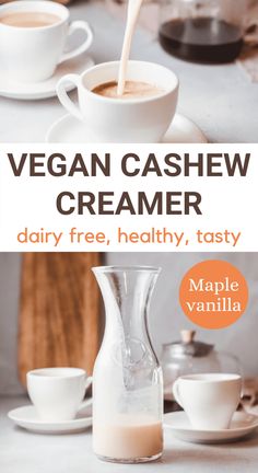 vegan cashew creamer dairy free, healthy, tasty by maple vanilla