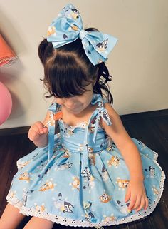 Beautiful bluey dress with free hair bow with your purchase ❤️🎀🛍️ Cute Summer Dresses For Dress-up Occasions, Light Blue Princess Dress With Bow, Cute Blue Dresses With Ruffles, Cute Blue Ruffled Dresses, Light Blue Sundress For Party, Cotton Princess Party Dress, Cute Dress With Bow For Dress-up, Cute Dress-up Dresses With Bow, Cute Fitted Light Blue Dress