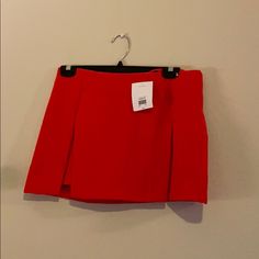 Topshop Red Miniskirt, *Perfect For The Holidays* Size 6 New With Tags, Never Worn! Trendy Red Lined Skirt, Trendy Stretch Red Skirt, Trendy Red Stretch Skirt, Red Relaxed Skort With Lined Skirt, Red Mini Skirt For Workwear, Red Trendy Mini Skirt For Spring, Trendy Red Mini Skirt For Spring, Red Mini Skirt For Work, Red Stretch Skirt With Short Length