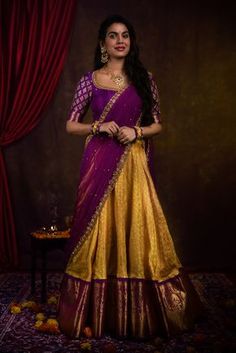 भारतीय दुल्हन संबंधी, Silk Half Saree, डिजाइनर कपड़े, Sari Lehenga