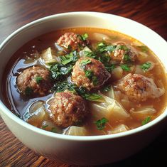 Soup Meatballs Recipe, Cabbage And Meatball Soup, Dutch Meatball Soup Recipes, Cabbage Soup With Meatballs, Cabbage Meatball Soup, Meatball And Cabbage Soup, Cabbage And Meatballs, Cabbage Meatballs