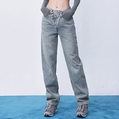 Season : SummerRelease Date : 2024Thickness : Ultra ThinAge : JuniorStyle : Office LadyJeans Style : OverallsFit Type : SkinnyFabric Type : SoftenerWaist Type : LowClosure Type : Button FlyWash : LightLength : Full LengthMaterial : PolyesterGender : WomenItem Type : JeansElasticity : High Strecth Size Waist Hip THigh Length XS 72cm/28.35'' 96cm/37.80'' 58cm/22.83'' 106cm/41.73'' S 76cm/29.92'' 100cm/39.37'' 60cm/23.62'' 107cm/42.13'' M 80cm/31.50'' 104cm/40.94'' 62cm/24.41'' 108cm/42.52'' L 8... Button Jeans, Design Jeans, Pants Korean, Denim Pattern, Denim Patterns, Jeans Y2k, Pant Length