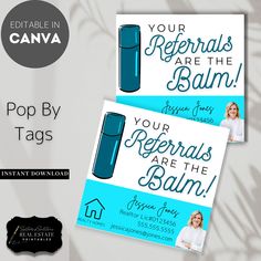 "Stay Top of Mind with Our Real Estate Pop-By Marketing Tags! 🏡✨ We believe in keeping you at the forefront of your clients' minds! We try to simplify the process for you, providing you with customizable Real Estate Pop-By Marketing Tags - the perfect way to make a lasting impression and stay connected with your valued clients. Attach Your Pop By To: Lip Balm Chapstick Carmex Blistex Vaseline Lip Balm EOS Lip Balm 🌟 **Why Choose Our Pop-By Tags?** ✅ **Personalized Touch Show your clients you c Real Estate Handout Ideas, Pop By Gifts Real Estate Marketing Ideas, Healthcare Marketing Ideas, Realtor Pop By Ideas, Vaseline Lip Balm