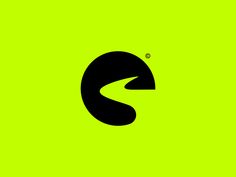 the letter s is shown in black on a neon green background with an oval shape