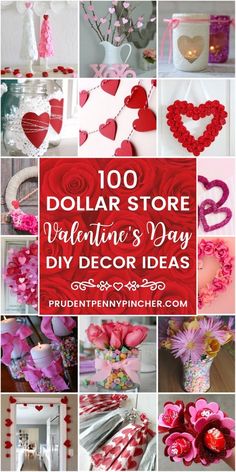 dollar store valentine's day diy decor idea collage with hearts and flowers