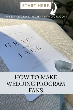 how to make a wedding program fan with the text, how to make a wedding program fan