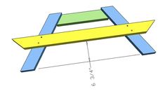 a wooden bench is shown with measurements to make it easier for the child to sit down