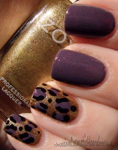 Cheetah Accent Nails, Gold Leopard Nails, Mama Nails, Nail Holiday, Character Nails, Manicure Colors, Zoya Nail, Leopard Print Nails, Zoya Nail Polish