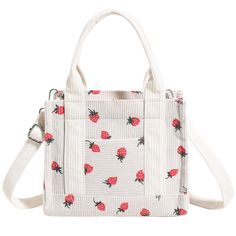 PRICES MAY VARY. Material: Small corduroy crossbody bag for women, which is made of soft cotton canvas,wear-resistant and easy to clean,soft and comfortable touch. The inner lining is polyester. Dimension:Mini tote bag,(L) 8.3″ x (H) 7.1″ x (W) 3.9″, weighs 6.8 oz. top handle 4.3″, detachable and adjustable shoulder strap 47.3″ 120cm,perfect for different heights Structure: Women's small satchel handbags can hold cosmetics, mobile phones, vanity mirrors, keys,glasses,folding umbrella, wallet etc. Functions: Satchel purses for women, womens crossbody purse, women's tote handbags, women's shoulder handbags,small hobo bags for women,cross body bag purses for women,stylish and classic style can meet your daily use. Occasion: Perfect for travel, dating, shopping, beach, walking, work and so on. Strawberry Tote Bag, Kawaii Pattern, Corduroy Tote Bag, Cute Crossbody Bags, Mini Crossbody Purse, Hobo Handbag, Women Crossbody Bag, Small Tote Bag, Crossbody Tote Bag