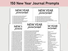 new year's journal printables with the text, 150 new year journals