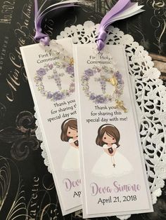 two bookmarks with the words dear someone and an image of a bride on them