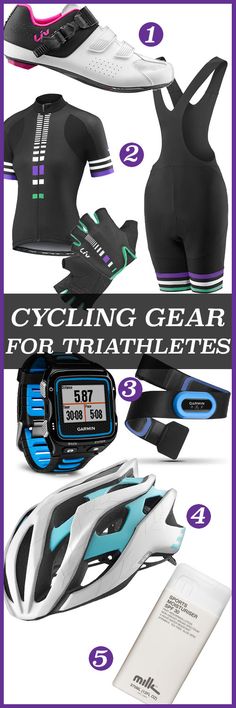 the different types of cycling gear for triathletes are shown in this image