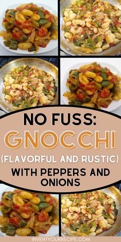 no fuss gnoccoli and pasta with peppers and onions is the perfect side dish