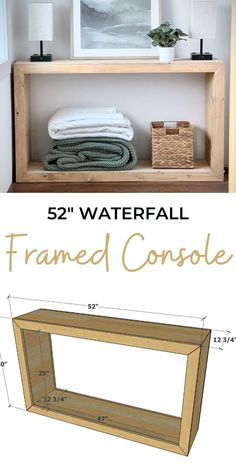 an image of a shelf with towels on it and the measurements for how to install them