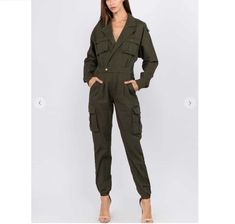 Cargo jumpsuit/Green cargo jumpsuit/Womens cargo jumpsuit Womens Cargo, Cargo Jumpsuit, Jumpsuit With Pockets, Waist Trainer Corset, Denim Cargo, Fitted Jumpsuit, Green Jumpsuit, Green Cargo, How To Stretch Boots