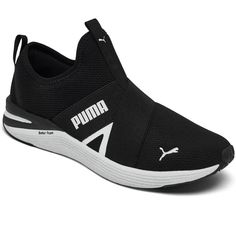 This Sleek Slip-On Design Incorporates A Fresh And Athletic Upper With Asymmetric Elastic Elements For A Sophisticated Look For All Occasions. Size 9 Low Boot And Laceless Slip-On Design Mesh Upper With Sock-Like Construction And Elastic Overlays Softfoam With Sockliner For Comfort Better Foam Midsole For Soft Cushioning With Every Step Puma Wordmark At Lateral And Puma Cat Logo At Toe Traction Outsole For Grip On Multiple Surfaces Synthetic And Textile Upper, Rubber Outsole Brand New With Box N Shoes Puma, Training Sneakers, Puma Cat, Low Boots, Cat Logo, Puma Shoes, Pumas Shoes, Womens Shoes Sneakers, Shoes Sneakers