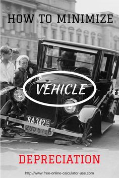 a black and white photo with the words vehicle deprection written on it's front