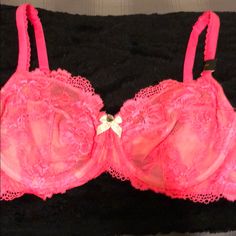 Sexy Hot Pink Lace Bra! Never Worn. Nwot. Fitted Pink Bra For Night Out, Pink Lace Bra, Sleep Wear, Lace Bra, Pink Lace, Victoria's Secret Pink, Secret Pink, Women's Intimates, Victoria’s Secret