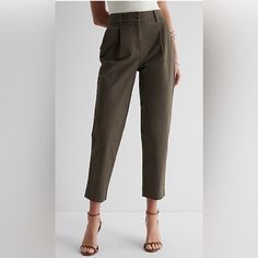 High Rise Pleated Ankle Chino Pants From Express. Can Be Dressed Up Or Down. Nwt Trendy Tapered Leg Dress Pants For Business Casual, Casual Cropped Leg Office Pants, Casual Cropped Leg Pants For Office, Chic Cropped Leg Dress Pants For Business Casual, Casual Cropped Pants For Office, Trendy Cropped Workwear Pants, Trendy Cropped Leg Bottoms For Workwear, Trendy Cropped Bottoms For Workwear, Trendy Cropped Leg Workwear Bottoms