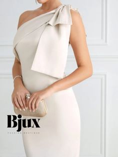 Bjux - Sophisticated Asymmetric Satin Party Dress with Medium Elasticity Feminine Fitted Asymmetrical Party Dress, Feminine Fitted Asymmetrical Evening Dress, Elegant Asymmetrical Mini Dress For Wedding, Feminine Fitted Asymmetrical Dress For Party, Chic Asymmetrical Neckline Dress For Wedding Guest, Elegant Fitted One-shoulder Asymmetrical Dress, Elegant One-shoulder Fitted Asymmetrical Dress, Elegant One Shoulder Asymmetrical Wedding Dress, Elegant One-shoulder Asymmetrical Wedding Dress