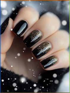 Deck your nails with shadows of elegance this holiday season! Choose from 26 mesmerizing black Christmas nail designs that capture the magic of winter nights. From starry sky manicures to black velvet bows, these dark and alluring creations offer a chic alternative to traditional festive styles. Embrace the mysterious charm of the season with these captivating nail art ideas! Black Christmas Nails Winter, Black Christmas Nail Designs, Black Christmas Nails, Elegant Bridal Nails, Nails For 2023, Winter Nail Design, Nail Art Winter, Cozy Colors, Velvet Nails