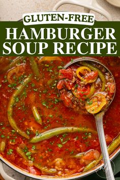 Add my easy homemade hamburger soup recipe to your family's weekly menu rotation! Made with tender ground beef, diced tomato, green beans, banana peppers, and beef broth, it makes the perfect low-carb meal for the whole family! Follow Healthy Little Peach for more breakfast, lunch, and diner ideas! Best Hamburger Soup Recipe, Hearty Hamburger Soup, Soup Recipe Instant Pot, Hamburger Soup Recipe, Gluten Free Hamburger, Homemade Tomato Soup Recipe, Quick Soup Recipes, Diner Ideas, Easy Vegetable Soup