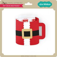 a red and white santa claus mug holder