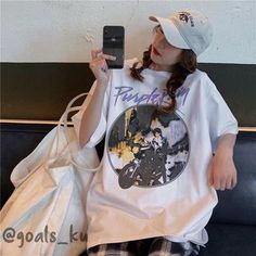 #ootdoversize hashtag on Instagram • Photos and Videos Ootd Oversize, Korean Shirt, Purple Rain, Sleeves (women), Cute Tshirts, Vintage Summer, Cute Woman, Fashion Clothes, Vintage Shirts