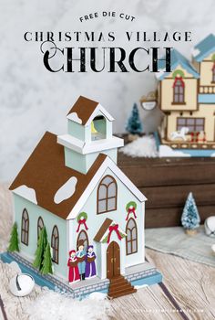 an image of a small church made out of paper