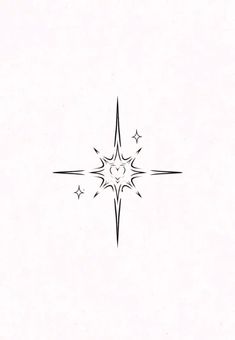 a black and white drawing of a star with a heart on it's side