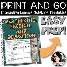 an interactive science notebook printable for students to practice weathering, erosyn and prep