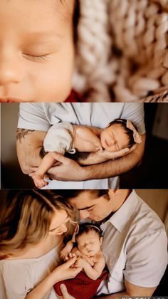 A collage of photos from an in home newborn session. Simple Family Newborn Pictures, Couple Newborn Photography, Newborn Home Lifestyle Shoot, Simple In Home Newborn Photos, Newborn Photo Shoot Ideas At Home Diy, Home Newborn Photography Siblings, Simple Lifestyle Newborn Photos, Newborn Shoot In Nursery, Parent And Newborn Pictures