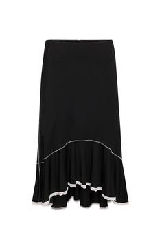 Low Rise Dainty Midi Skirt – Guizio 2024 Predictions, Fantasy Gowns, Lace Camisole, Black Midi Skirt, Flowy Skirt, Skirt Pants, Low Rise, Lace Trim, Midi Skirt