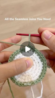 someone is crocheting an object with yarn