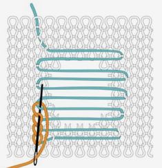 an image of a knitting machine with yarn and needles in the center, on a white background