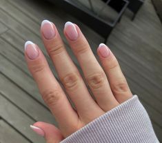 Anc French Manicure, Very Short Almond French Tip Nails, Small Oval French Nails, French Nails Round Short, Rounded Nail French Tip, Short Almond French Acrylic Nails, Extra Short Oval Nails Acrylic, Extra Short Almond French Tip Nails, French Tip Dipped Nails Short