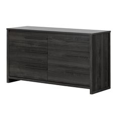 the sideboard is made from wood and has two drawers