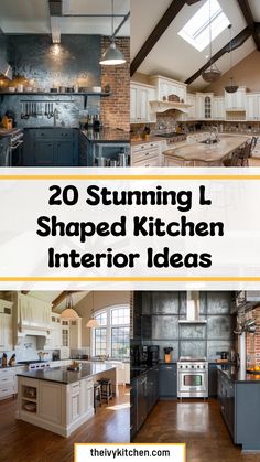 20 stunning L-shaped kitchen interior ideas with diverse designs and styles. L Shaped Kitchen Interior, Kitchen Renovation Inspiration, Future Kitchen